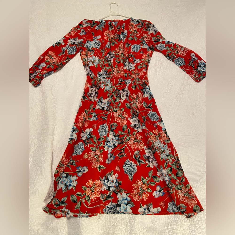 Red floral dress